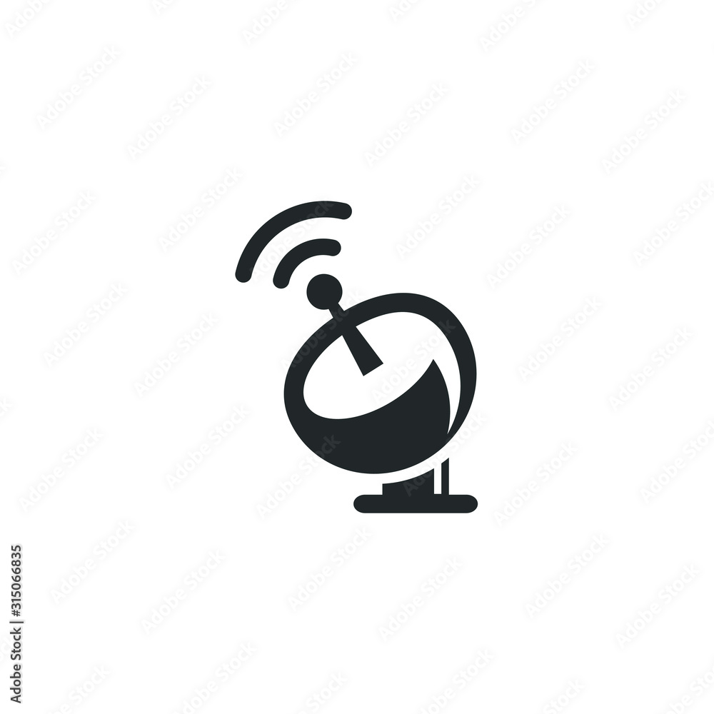 Aufkleber satellite icon template color editable. apple fruit symbol vector sign isolated on white background 