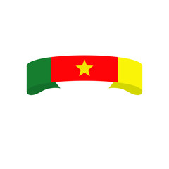 Cameroon flag. National flag of Cameroon on pole vector 