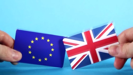 European Union and Union Jack Flags