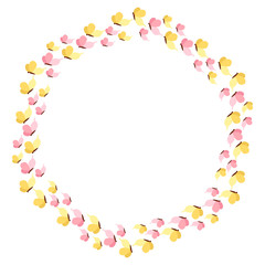 circular wreath with butterflies. oval round frame. Greeting card.