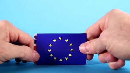 European Union and Union Jack Flags