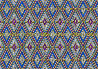 ethnic 3d embroidery pattern on carpet texture