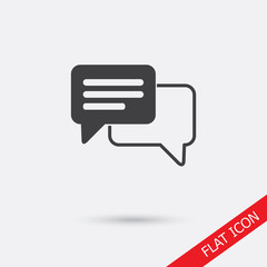 Speech bubble icon. One of set web icons.