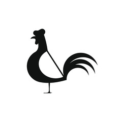 illustration of chicken flat logo, logotype rooster