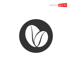 Coffee Bean Icon Design Illustration