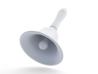 3d rendered object illustration of an abstract white bell