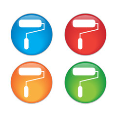 Paint Roller Icon. Flat vector illustration. EPS10. color icon.