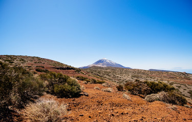 View of the Teide volcano from the Guajara peak, Tenerife, Spain.  Teide National Park