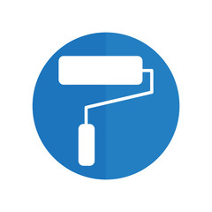 Paint Roller Icon. Flat vector illustration. EPS10. blue icon.