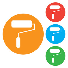 Paint Roller Icon. Flat vector illustration. EPS10. color icon.