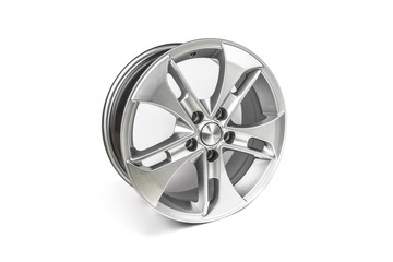 Car metal disc isolated on white background. Alloy wheels.