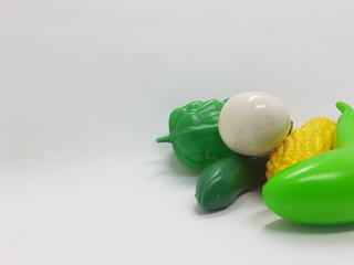 Colorful Realistic Various Plastic Vegetables Kids Toys Design for Interior Decoration or Educational Purpose in White Isolated Background