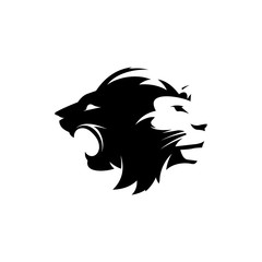 logo of two different lion head vector characters