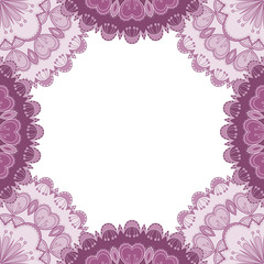 Abstract floral decorative frame for greeting card or invitation in ethnic style