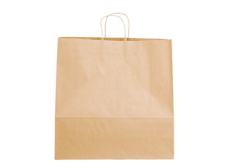 Brown paper packaging on white isolated background.