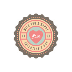 Valentines day badges and stickers. Vector illustration