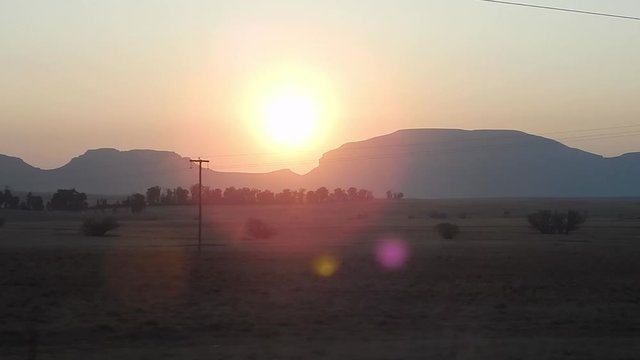 Driving past some mountains in South Africa.