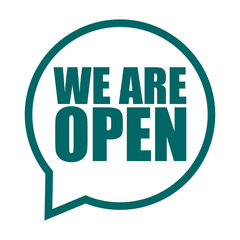 green vector banner we are open