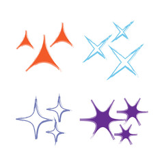 Sparkle lights stars set. Glowing light effect star. Sparkle lights vector