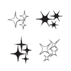Obraz premium Sparkles icon set. Star element. Sparkle lights vector