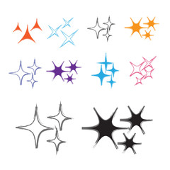 Obraz premium Icon sparkle line. Bright firework, decoration twinkle, shiny flash