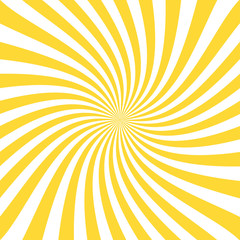 Vintage abstract template with yellow sunrays on light background. Sunlight abstract background. Starburst wallpaper. Retro bright backdrop. EPS 10