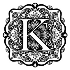 VECTOR LETTER. VECTOR MANDALA