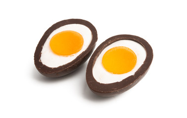 chocolate eggs isolated
