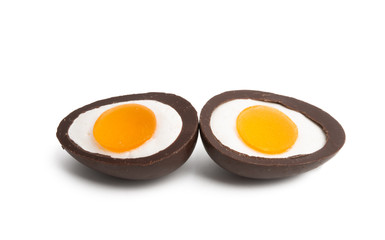 chocolate eggs isolated