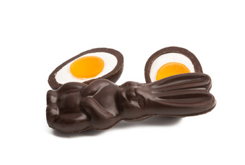 chocolate bunny isolated