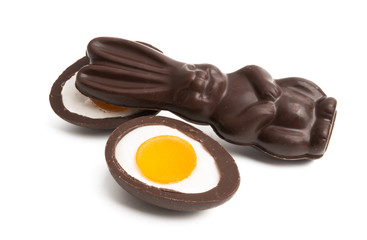chocolate bunny isolated