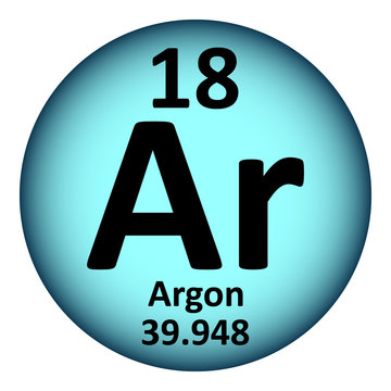 Periodic table element argon icon.