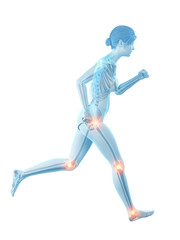3d rendered medically accurate illustration of a woman having painful joints while running