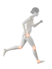 3d rendered medically accurate illustration of a woman having painful joints while running