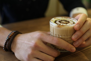 Drinks and food posers in a cafe