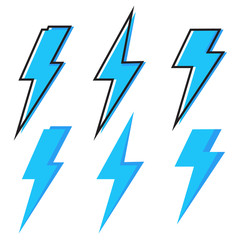 Bolt Lighting Icons Thunderstorm