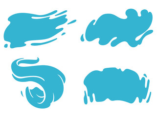 Water Shape Label Set, Isolated Illustration