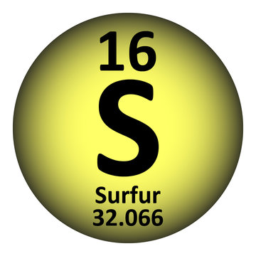 Periodic table element surfur icon.