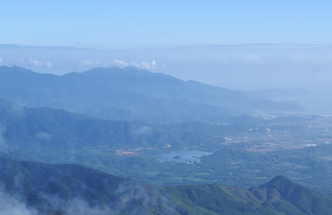 Fototapeta premium landscape of mountain with mist at Ba Na hills in Vietnam