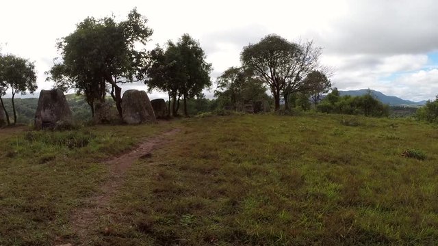 AERIAL LOW ANGLE, Plain Of Jars, Xiangkhoang Plateau, Laos