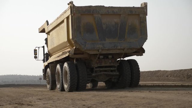 A giant dumper carrying material on construction site in Baluchistan Pakistan