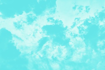 Mint aqua menthe color background, clouds texture pattern