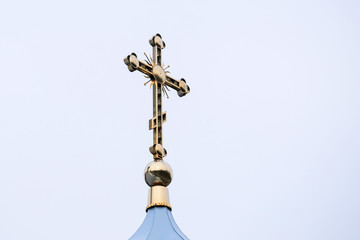 Orthodox cross on the dome
