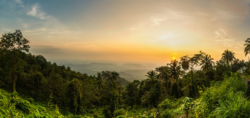 Beautiful panoramic sunset view