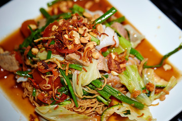 Asian stir fried noodle with vegetable 