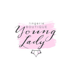 Vector emblem woman lingerie theme with lettering