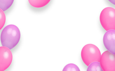 Group of colour helium balloons background.