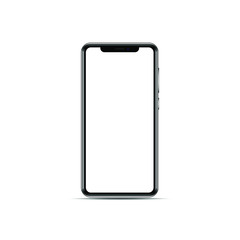 Realistic smartphone with a blank white screen isolated on a white background. A layout to demonstrate the design of a mobile website or screenshots of your apps. Vector illustration