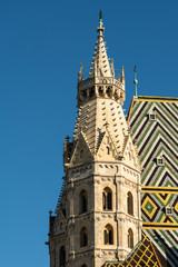 Fototapeta na wymiar Roman tower of St. Stephen's Cathedral in Vienna on a sunny day