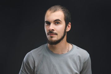 emotional portrait of young man